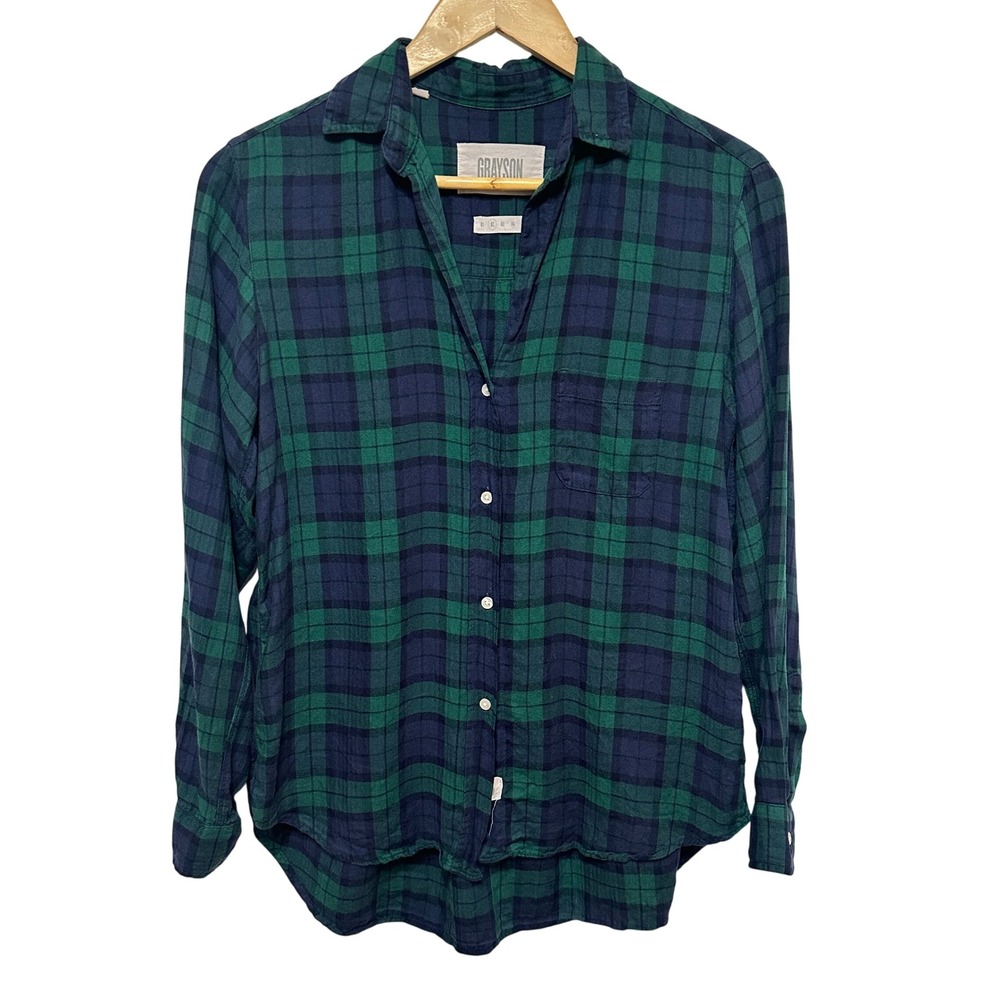 Grayson Frank & Eileen The Hero Button Up Shirt Small Plaid Flannel Lightweight